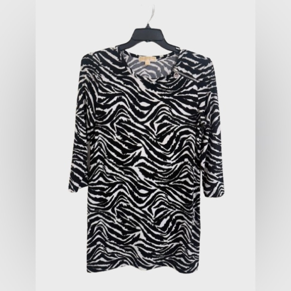 Michael Kors Black and White Patterned Dress